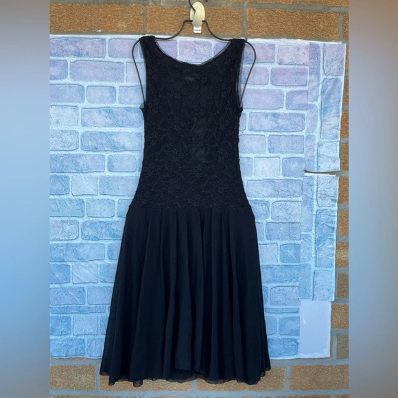 Fuzzi Jean Paul guiltier Black Lace Tulle Mesh Fit Flare Stretch  dress small - Picture 14 of 16